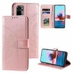 For Xiaomi Redmi Note 10 5G Totem Flower Embossed Horizontal Flip TPU + PU Leather Case with Holder & Card Slots & Wallet(Rose Gold)