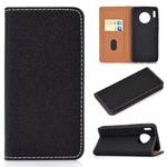 For Huawei Mate 30 Solid Color Magnetic Horizontal Flip Leather Case with Card Slot & Holder(Black)