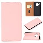 For Huawei Mate 30 Solid Color Magnetic Horizontal Flip Leather Case with Card Slot & Holder(Pink)