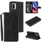 For Xiaomi Redmi K40 Stitching Calf Texture Horizontal Flip Leather Case with Holder & Card Slots & Wallet(Black)