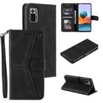 For Xiaomi Redmi Note 10 Pro Max Stitching Calf Texture Horizontal Flip Leather Case with Holder & Card Slots & Wallet(Black)