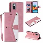 For Xiaomi Redmi Note 10 Pro Max Stitching Calf Texture Horizontal Flip Leather Case with Holder & Card Slots & Wallet(Rose Gold)