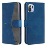 For Xiaomi Mi 11 Lite Stitching Calf Texture Horizontal Flip Leather Case with Holder & Card Slots & Wallet(Dark Blue)