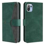 For Xiaomi Mi 11 Lite Stitching Calf Texture Horizontal Flip Leather Case with Holder & Card Slots & Wallet(Green)