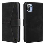 For Xiaomi Mi 11 Lite Stitching Calf Texture Horizontal Flip Leather Case with Holder & Card Slots & Wallet(Black)
