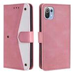 For Xiaomi Mi 11 Lite Stitching Calf Texture Horizontal Flip Leather Case with Holder & Card Slots & Wallet(Rose Gold)