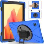 For Samsung Galaxy Tab A7 10.4 2020 T500 / T505 Shockproof Colorful Silicone + PC Protective Case with Holder & Shoulder Strap & Hand Strap(Blue)