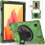 For Samsung Galaxy Tab A7 10.4 2020 T500 / T505 Shockproof Colorful Silicone + PC Protective Case with Holder & Shoulder Strap & Hand Strap(Camouflage)