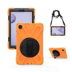 For Samsung Galaxy Tab A 8.4 2020 T307U Shockproof Colorful Silicone + PC Protective Case with Holder & Shoulder Strap & Hand Strap(Orange)
