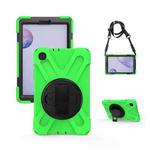 For Samsung Galaxy Tab A 8.4 2020 T307U Shockproof Colorful Silicone + PC Protective Case with Holder & Shoulder Strap & Hand Strap(Green)