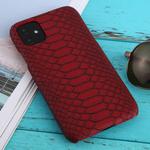 For iPhone 11 Snakeskin Texture Paste Skin PC Protective Case(Red)
