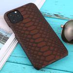 For iPhone 11 Pro Snakeskin Texture Paste Skin PC Protective Case(Brown)