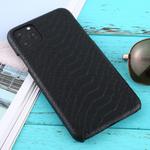 For iPhone 11 Pro Max Snakeskin Texture Paste Skin PC Protective Case(Black)