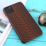 For iPhone 11 Pro Max Snakeskin Texture Paste Skin PC Protective Case(Brown)