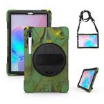 For Samsung Galaxy Tab S6 10.5 inch T860 / T865 Shockproof Colorful Silicone + PC Protective Case with Holder & Shoulder Strap & Hand Strap & Pen Slot(Camouflage)
