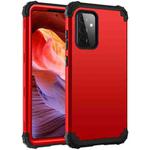 For Samsung Galaxy A72 4G / 5G PC + Silicone Three-piece Shockproof Protection Case(Red+Black)
