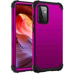 For Samsung Galaxy A72 4G / 5G PC + Silicone Three-piece Shockproof Protection Case(Dark Purple+Black)