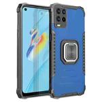 For OPPO A54 4G Fierce Warrior Series Armor All-inclusive Shockproof Aluminum Alloy + TPU Protective Case with Ring Holder(Blue)