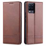 For OPPO Realme 8 / 8 Pro AZNS Magnetic Calf Texture Horizontal Flip Leather Case with Card Slots & Holder & Wallet(Brown)