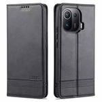 For Xiaomi Mi 11 Pro AZNS Magnetic Calf Texture Horizontal Flip Leather Case with Card Slots & Holder & Wallet(Black)