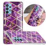 For Samsung Galaxy A32 4G Electroplating TPU Protective Case(Purple Rhombus)