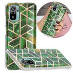 For Xiaomi Redmi Note 10 4G Electroplating TPU Protective Case(Green Rhombus)
