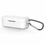 Pure Color Silicone Earphone Protective Case for QCY T5, with Hanging Buckle(Arctic White)