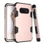 For Samsung Galaxy S10e Contrast Color Silicone + PC Shockproof Case(Gold+Black)