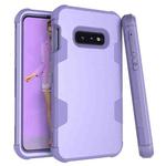 For Samsung Galaxy S10e Contrast Color Silicone + PC Shockproof Case(Purple)