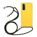 For Huawei P smart 2021 Wheat Straw Material + TPU Protective Case with Lanyard(Yellow)