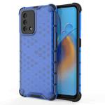 For OPPO A74 4G Shockproof Honeycomb PC + TPU Case(Blue)