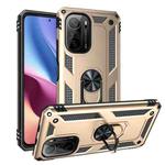 For Xiaomi Redmi K40 / K40 Pro Shockproof TPU + PC Protective Case with 360 Degree Rotating Holder(Gold)