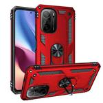 For Xiaomi Redmi K40 / K40 Pro Shockproof TPU + PC Protective Case with 360 Degree Rotating Holder(Red)