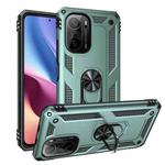 For Xiaomi Redmi K40 / K40 Pro Shockproof TPU + PC Protective Case with 360 Degree Rotating Holder(Green)