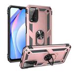 For Xiaomi Redmi Note 9 4G / 9T / 9 Power Shockproof TPU + PC Protective Case with 360 Degree Rotating Holder(Rose Gold)