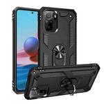 For Xiaomi Redmi Note 10 / Note 10S Shockproof TPU + PC Protective Case with 360 Degree Rotating Holder(Black)