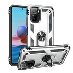 For Xiaomi Redmi Note 10 / Note 10S Shockproof TPU + PC Protective Case with 360 Degree Rotating Holder(Silver)