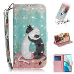 For Xiaomi Redmi Note 9T / 9 5G 3D Painted Pattern Magnetic Attraction Horizontal Flip Leather Case with Holder & Card Slot & Wallet & Lanyard(Black White Cat)