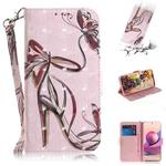 For Xiaomi Redmi Note 10 4G / Note 10S 3D Painted Pattern Magnetic Attraction Horizontal Flip Leather Case with Holder & Card Slot & Wallet & Lanyard(Butterfly High Heels)