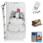 For Xiaomi Redmi Note 10 Pro 3D Painted Pattern Magnetic Attraction Horizontal Flip Leather Case with Holder & Card Slot & Wallet & Lanyard(Cute Cat)