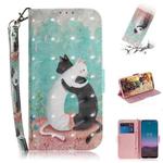 For Nokia 5.4 3D Painted Pattern Magnetic Attraction Horizontal Flip Leather Case with Holder & Card Slot & Wallet & Lanyard(Black White Cat)