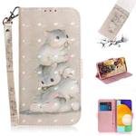 For Samsung Galaxy A52 5G / 4G 3D Painted Pattern Magnetic Attraction Horizontal Flip Leather Case with Holder & Card Slot & Wallet & Lanyard(Squirrels)