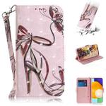 For Samsung Galaxy A72 5G / 4G 3D Painted Pattern Magnetic Attraction Horizontal Flip Leather Case with Holder & Card Slot & Wallet & Lanyard(Butterfly High Heels)