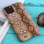 For iPhone 11 Pro Snakeskin Pattern Paste Skin Protective Case(Brown)