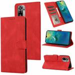 For Xiaomi Redmi Note 10 Fantasy Classic Skin-feel Calfskin Texture Magnetic Buckle Horizontal Flip PU Leather Case with Holder & Card Slot & Wallet(Red)
