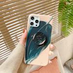 For iPhone 11 Watercolor Painting Series Half Coverage IMD Workmanship Protective Case with Folding Holder (DX-51)