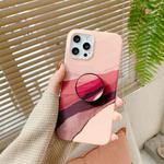 For iPhone 11 Watercolor Painting Series Half Coverage IMD Workmanship Protective Case with Folding Holder (DX-52)