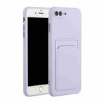 Card Slot Design Shockproof TPU Protective Case For iPhone 8 & 7(Purple)