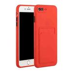Card Slot Design Shockproof TPU Protective Case For iPhone 8 & 7(Red)