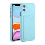 Card Slot Design Shockproof TPU Protective Case For iPhone 11(Sky Blue)